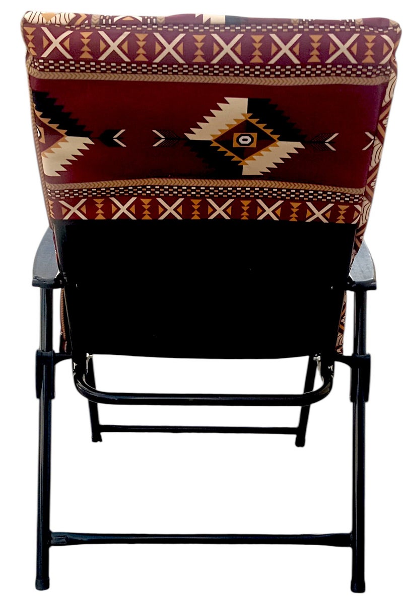 GO2CAMPS Folding Camping Chair with Cusion Premium Quality | Sadu Chair | Beach Chair | Garden Chair | Fishing Chair | Travel Chair | Picnic Chair-Premium Arabic Traditional Sadu Camping Chair â€“ Durable Padded Cotton Cushion Seat with Cozy Armrests â€“ Foldable Majlis Style for Desert Travel, Outdoor Picnics, BBQs & Cultural Gatherings - Image 5