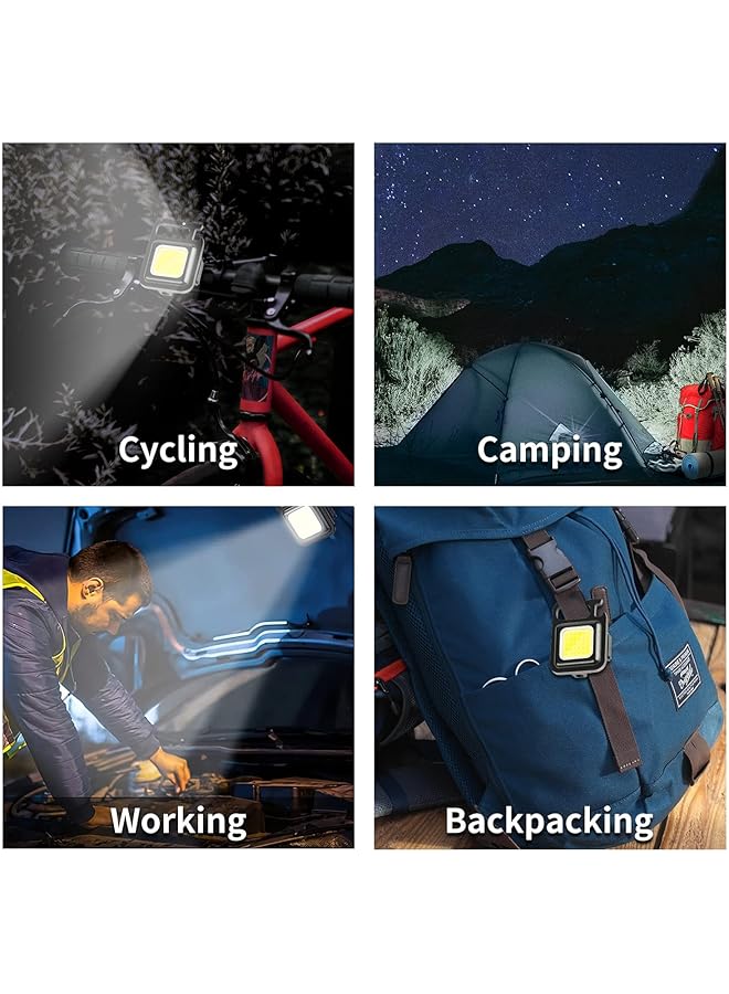 PROTON Mini Flashlight 800Lumens COB Bright Rechargeable Keychain Flashlights 4 Light Modes Portable Pocket Light with Folding Bracket Bottle Opener and Magnet Base for Camping Fishing Walking - Image 4