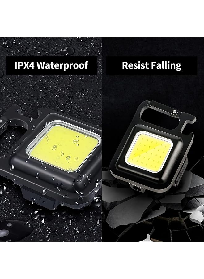 PROTON Mini Flashlight 800Lumens COB Bright Rechargeable Keychain Flashlights 4 Light Modes Portable Pocket Light with Folding Bracket Bottle Opener and Magnet Base for Camping Fishing Walking - Image 5