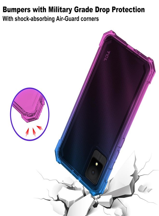 Ailiber Case for TCL K11, TCL T432W Phone Case with Screen Protector, Dual Layer Protection, Shockproof Corners TPU Bumper, Slim Silicone Cell Phone Cover for TCL K11-Blue Pink - Image 4