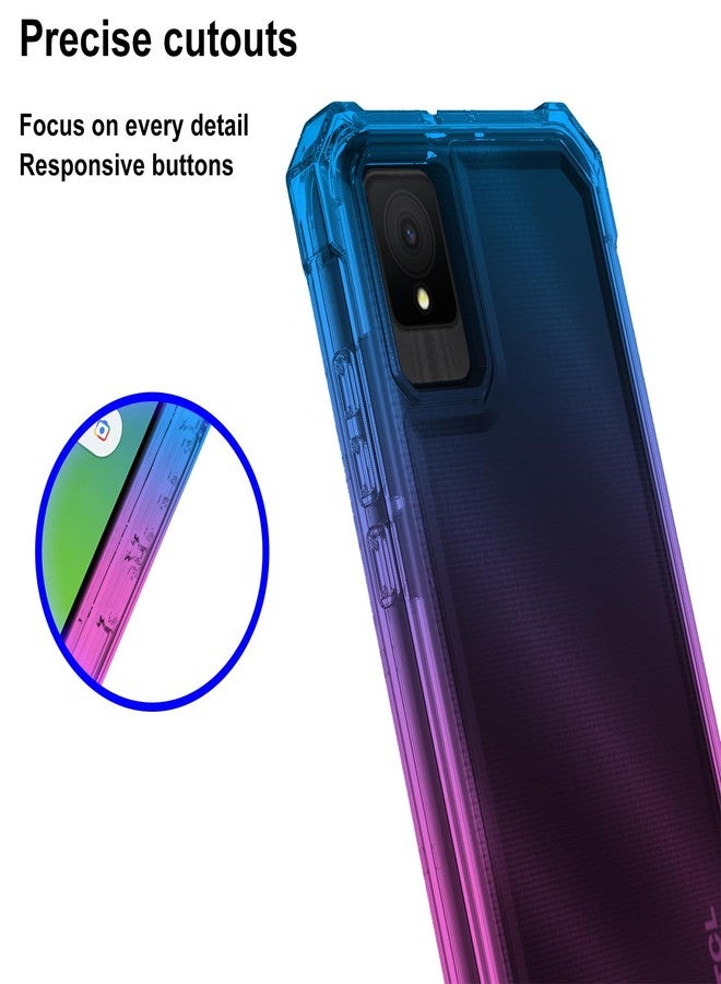 Ailiber Case for TCL K11, TCL T432W Phone Case with Screen Protector, Dual Layer Protection, Shockproof Corners TPU Bumper, Slim Silicone Cell Phone Cover for TCL K11-Blue Pink - Image 5