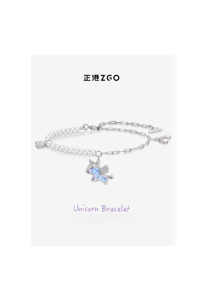 ZGO سوار نسائي من الفضة النقية ضوء فاخر فريد هدية عيد ميلاد لصديق - Image 2