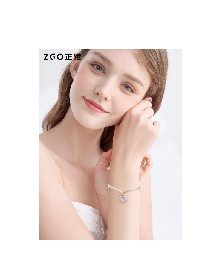 ZGO سوار نسائي من الفضة النقية ضوء فاخر فريد هدية عيد ميلاد لصديق - Image 3