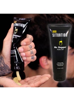 Hair Situation Hair Situation Mr. Dapper Matte Look - Extra Strong Firm Hold Hair Gel for Men, Made for All Hair Types, Anti-Humidity Shield, Anti-Frizz and Fly Away, Alcohol-Free, No Flake Formula 6 Fl Oz  - Image 4