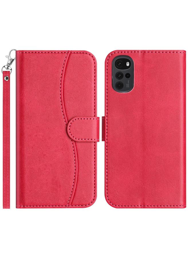 اس-توب جراب لهاتف موتورولا موتو جي 22 مصنوع من الجلد على شكل حرف S قابل للطي المزدوج - Image 1