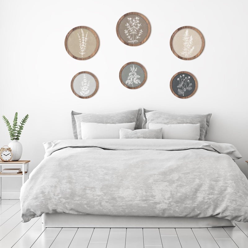 Threehoney 6 Pcs Framed Botanical Wall Art Set Floral Wall Art Vintage Boho Plant Print Hanging Decor Botanical Prints Wooden Rustic Floral Home Decor(8 Inch, 10 Inch) - Image 4