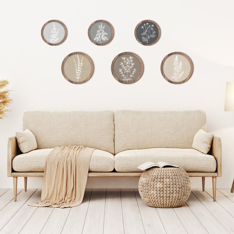 Threehoney 6 Pcs Framed Botanical Wall Art Set Floral Wall Art Vintage Boho Plant Print Hanging Decor Botanical Prints Wooden Rustic Floral Home Decor(8 Inch, 10 Inch) - Image 3