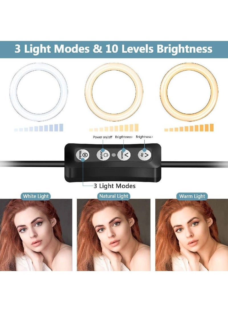 جينيكست ملء حلقة الضوء مع حامل قابل للتعديل مع حامل الهاتف LED Selfie أسود - Image 2