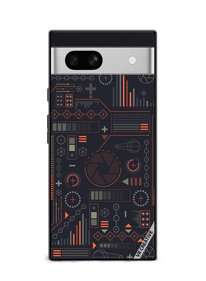 VR CREATIVE Protective Case Cover For Google Pixel 7a Circuit Design Multicolour - Image 1