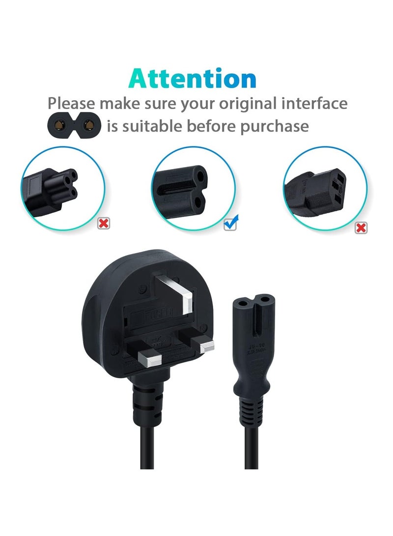 GUDOO كابل طاقة 3M UK (IEC320C7 إلى BS 1363) سلك طاقة C7 Figure 8، كابل طاقة PS4، سلك Kettle/سلك طاقة متوافق مع Samsung LG Philips Toshiba TV/Printer/PS4/PS3/PS5 - Image 2