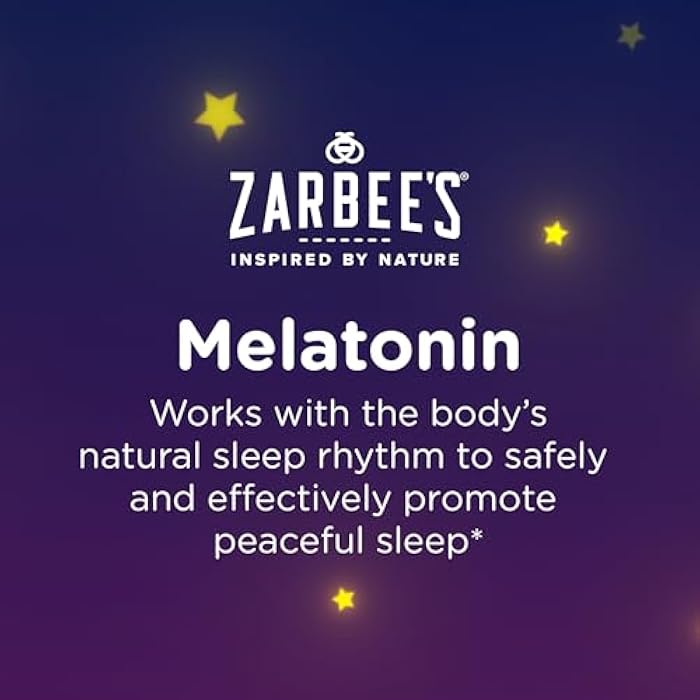 Zarbee's Kids Melatonin Sleep Supplement Liquid, 1mg Melatonin, Drug-Free & Effective, Easy to Take Natural Berry Flavor for Kids Ages 3 and Up, 1 Fl Oz Bottle - Image 3