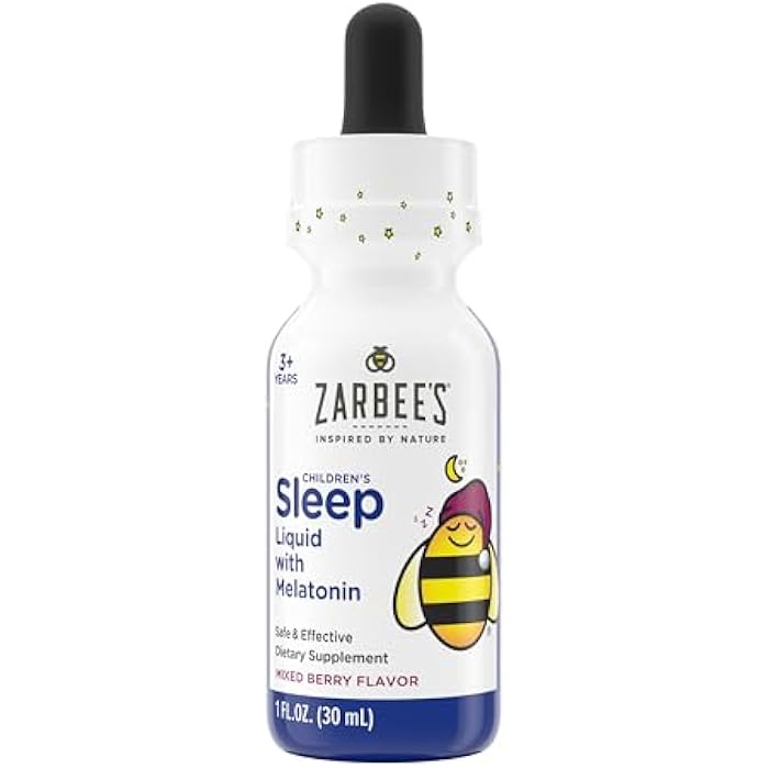 Zarbee's Kids Melatonin Sleep Supplement Liquid, 1mg Melatonin, Drug-Free & Effective, Easy to Take Natural Berry Flavor for Kids Ages 3 and Up, 1 Fl Oz Bottle - Image 2