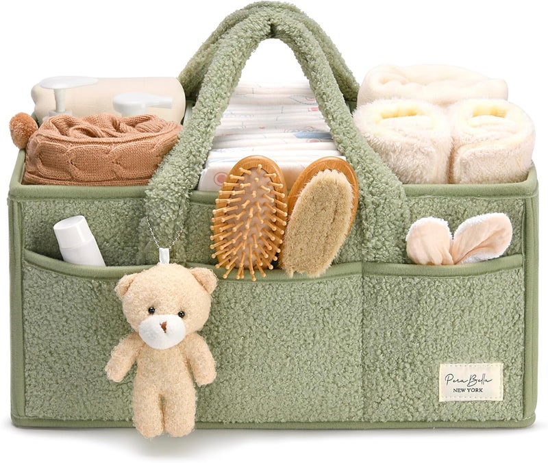 PeraBella Baby Diaper Caddy Organizer - Lily Green - Image 1