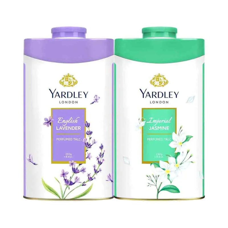 Yardley London English Lavender and Imperial Jasmine Perfumed Talc- 2X250gms