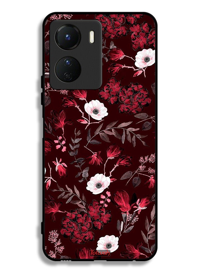 Tolwak Vivo Y16 Protective Case Cover Small Flowers And Tropical Leaves - Image 1
