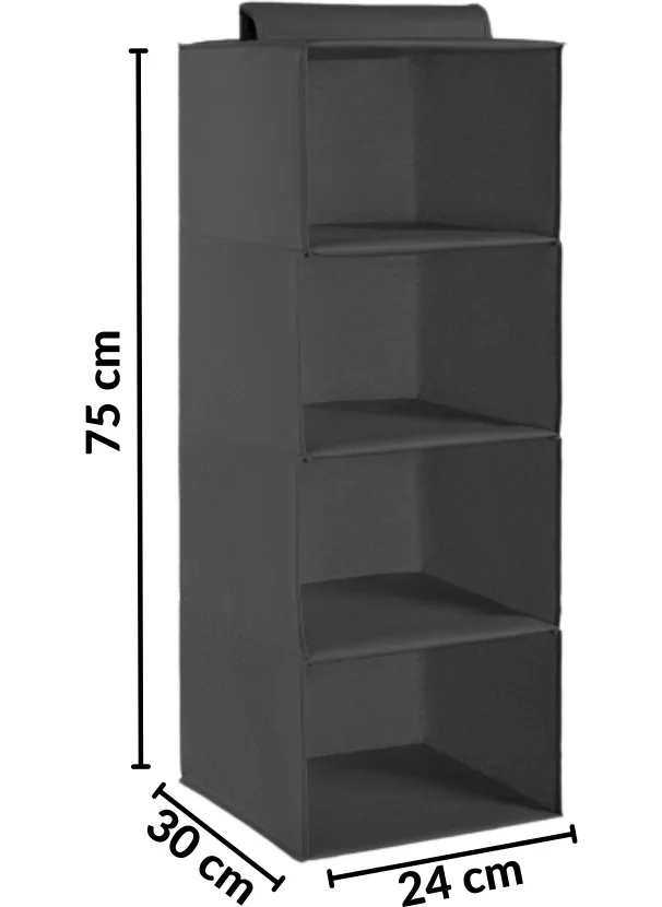 بييف Yuvalin Inside Wardrobe Organizer Luxury Box of 4 with Shelves Black