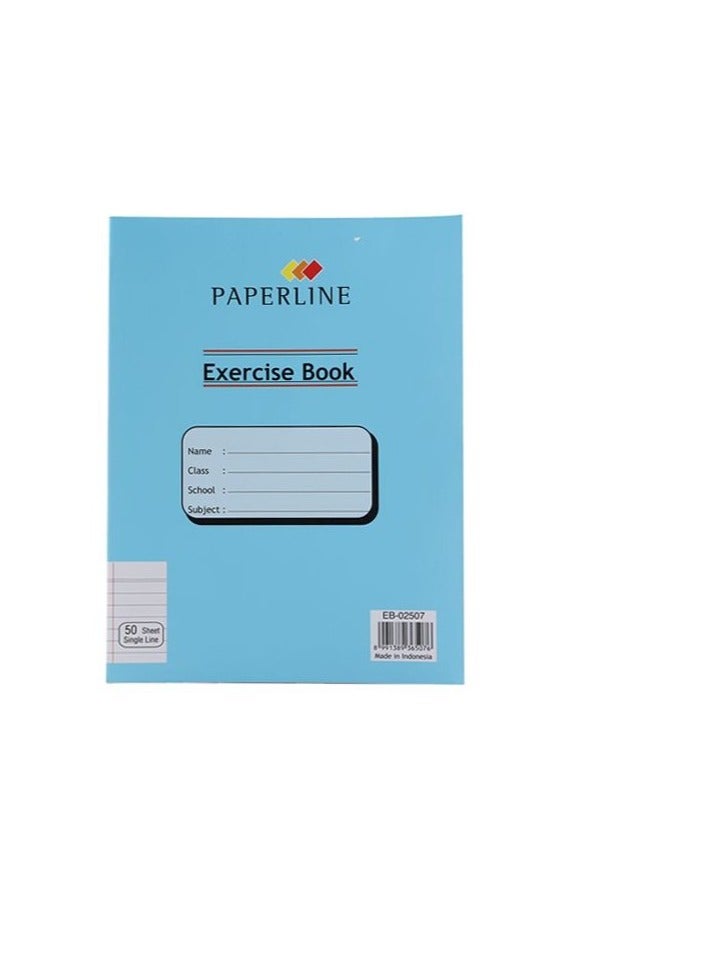 50 ورقة مقاس A5 دفاتر تمارين ذات سطر واحد، مجموعة مكونة من 6 دفاتر