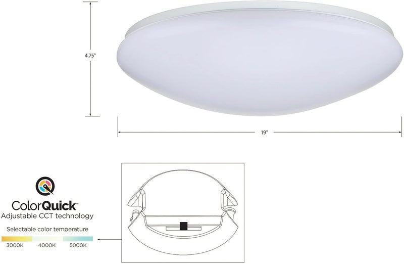 Nuvo 621219 Color TemperatureSelectable LED Flush Mount Ceiling Light with Motion Sensor White 19Inch Round - Image 3