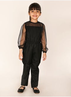 LILPICKS Mesh Insert Straight Leg Jumpsuit by Styli  - Image 3