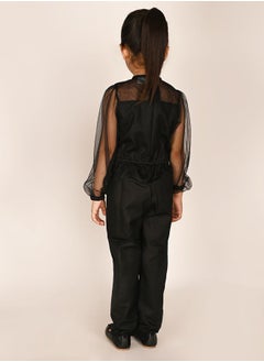 LILPICKS Mesh Insert Straight Leg Jumpsuit by Styli  - Image 5