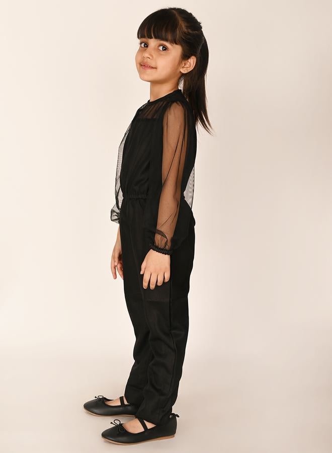 ليل بيكس جمبسوت بارجل مستقيمة وتفاصيل شبكية - Image 4