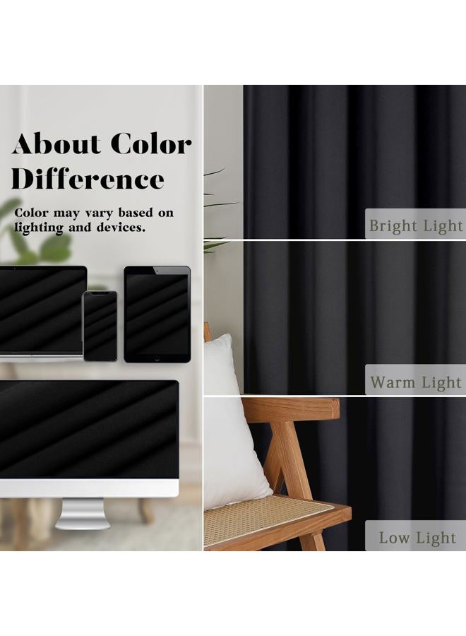 Lecloud Black Valance for Windows 14 Inch Length, Thermal Privacy Blackout Curtains, Farmhouse Kitchen Home Decor Drapes with Rods Pocket for Bathroom Cafe Basement Cabinet, 60" W x 14" L 1 Panel - Image 5