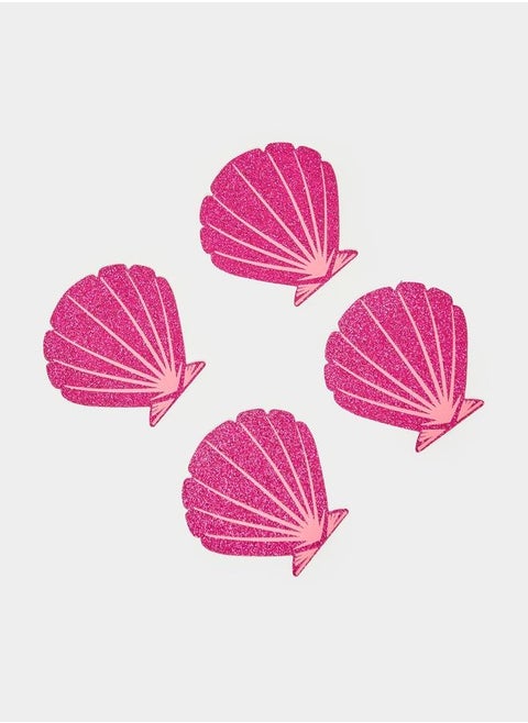 Set of 2 - Glittered Shell Shaped Nipple Covers