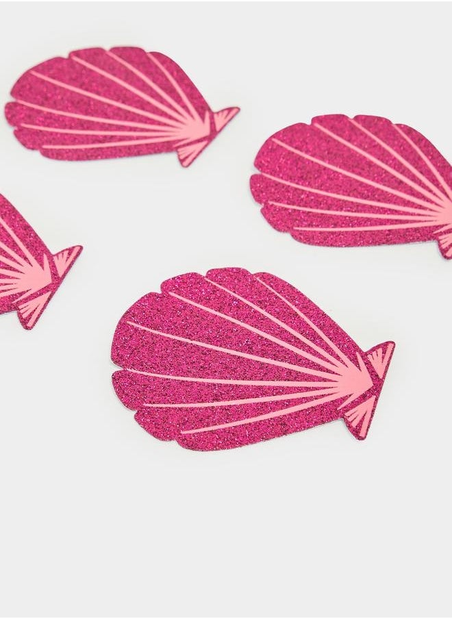 Set of 2 - Glittered Shell Shaped Nipple Covers