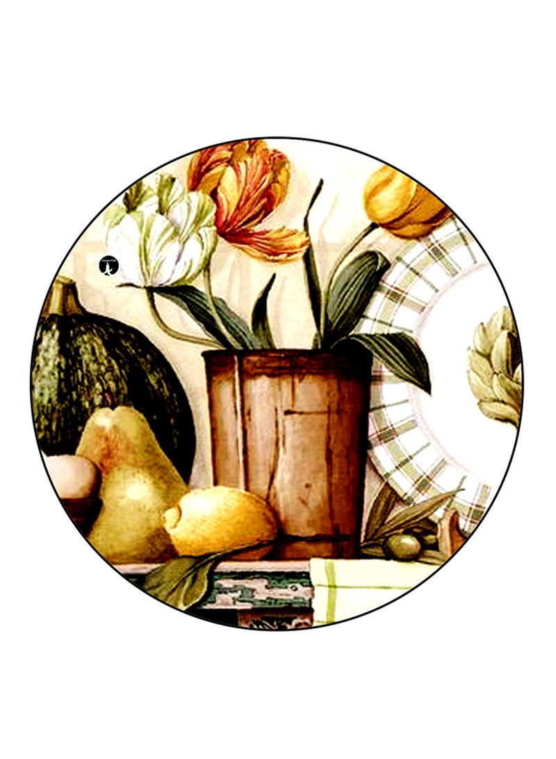 Vintage Art Printed Mouse Pad  Round  Multicolour