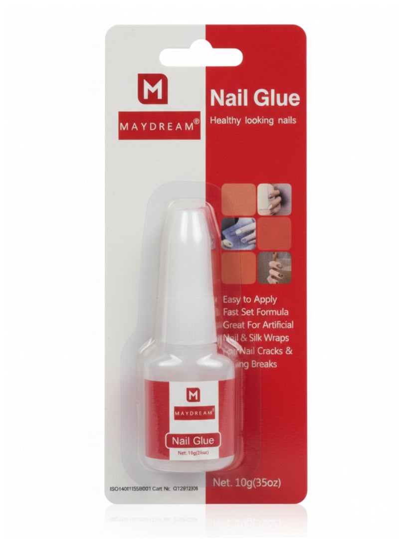 MAYDREAM Gel Nail Glue, Clear Brush-On, 10g, Maximum Strength for Nail Repairs and Tips - Image 1