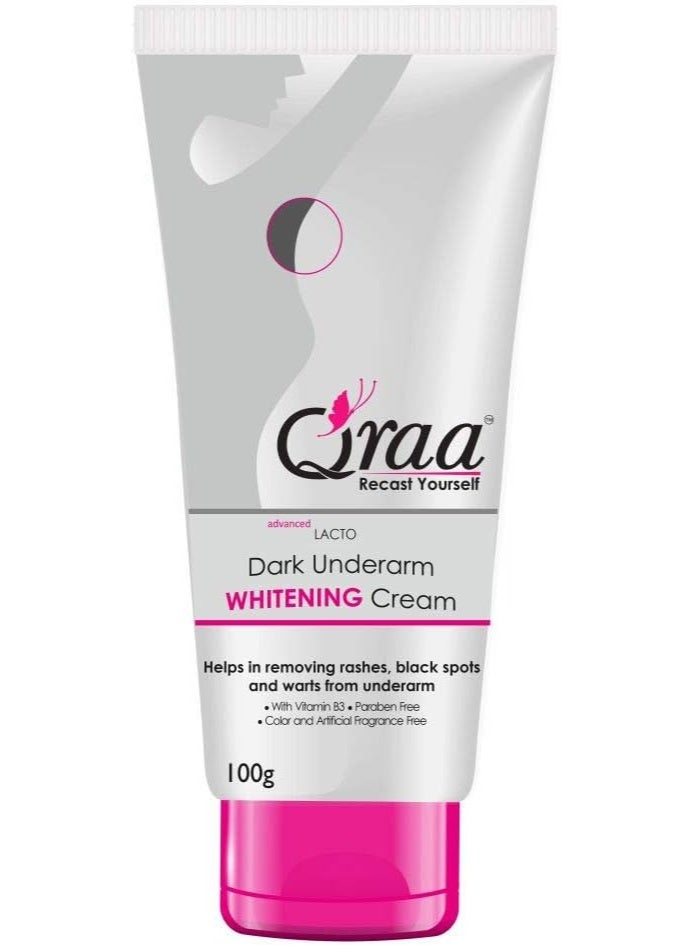Qraa Advanced Paraben-free Lacto Dark Underarm Whitening Cream, 100g - Image 1