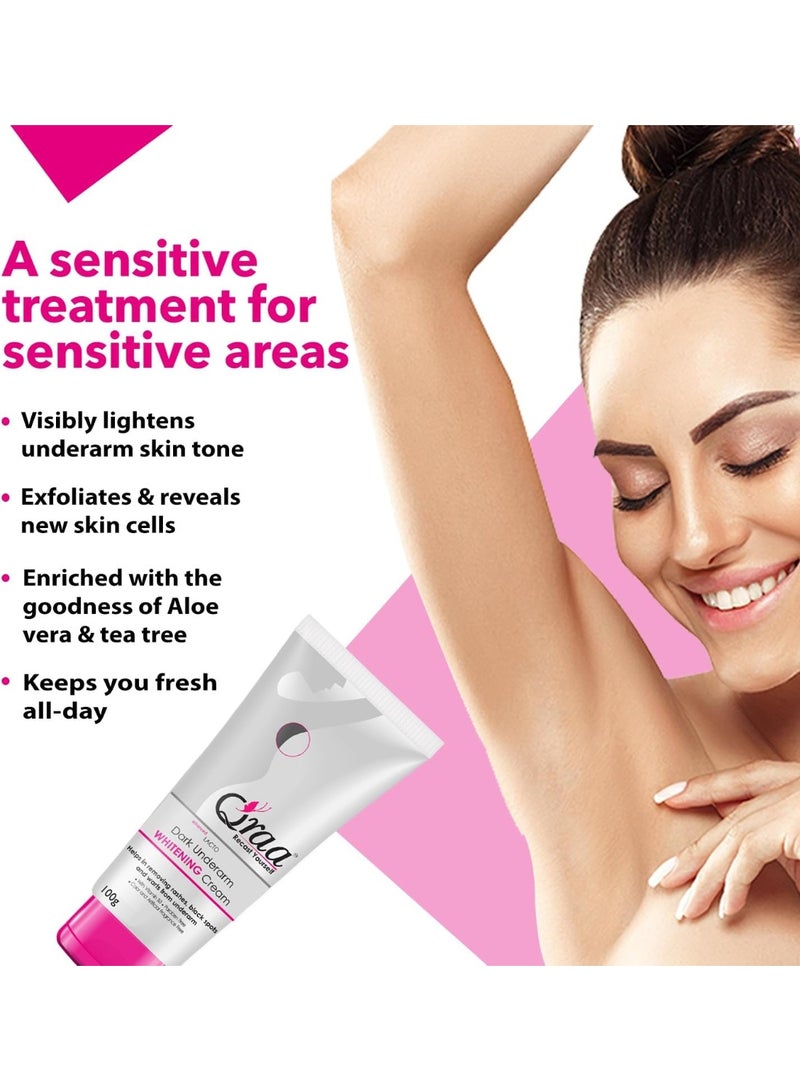 Qraa Advanced Paraben-free Lacto Dark Underarm Whitening Cream, 100g - Image 5