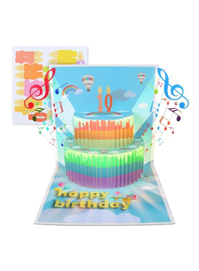 Musical Birthday Cards, 3D DIY Pop Up Light Up Happy Birthday Card, Happy Birthday Pop Up Card with Lights and Music, Happy Birthday Card Gifts for Women Men Mom Kids Exploding Singing Popup Cards - Image 1