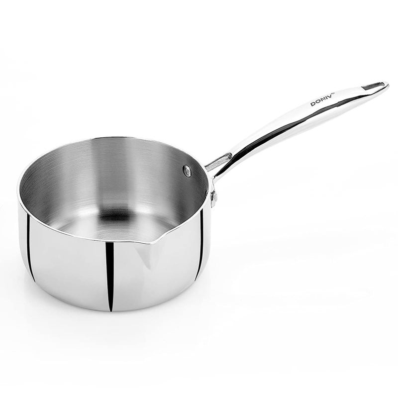 DONIV DONIV Titanium Triply Stainless Steel Milk & Tea Pan with Handle, 16 cm 1.6 Ltr Capacity, 2.5 mm Thick, Induction Compatible, Milk & Tea Pot with Triply Base, ISI Certified, 5 Year Warranty, Pack of 1  - Image 1