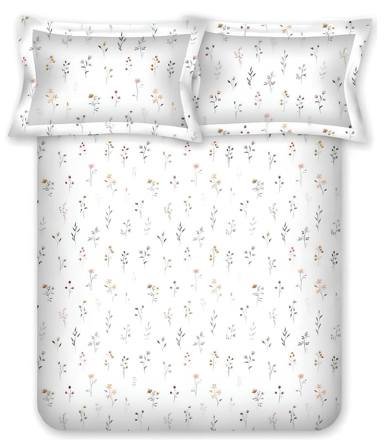 Bombay Dyeing King Size Cotton Bedsheet 180 Thread Count, Soft & Breathable, King Size: 274cm x 274cm with 2 Pillow Covers - VIN09 - Image 1