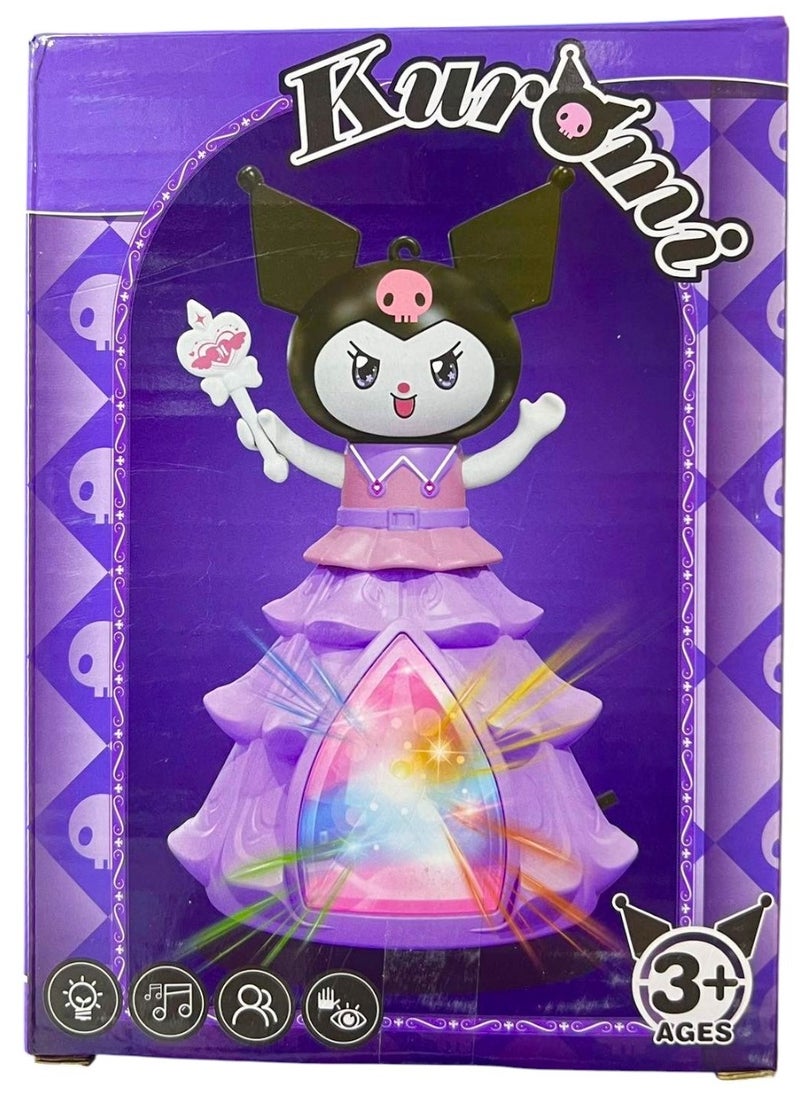 Toy Box - Kuromi 360 Degree Rotating Musical Dancing Fashion Doll Girl With 5D Light And Musical Sound - Multicolour - Image 1