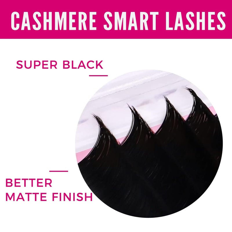 VEYES INC Cashmere Smart Fan Lash Extensions 0.03 0.05 0.07 C/CC/D Curl 8-20mm Mixed & Single Length, Super Matte Black Volume Lashes, Professional Supplies for Lash Techs (0.05 D 8-16mm) - Image 3