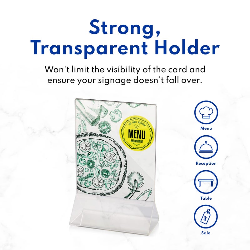 New Star Foodservice 22940 Acrylic Table Menu Card Holder, 4 by 6-Inch, Clear, Set of 12 - Image 5