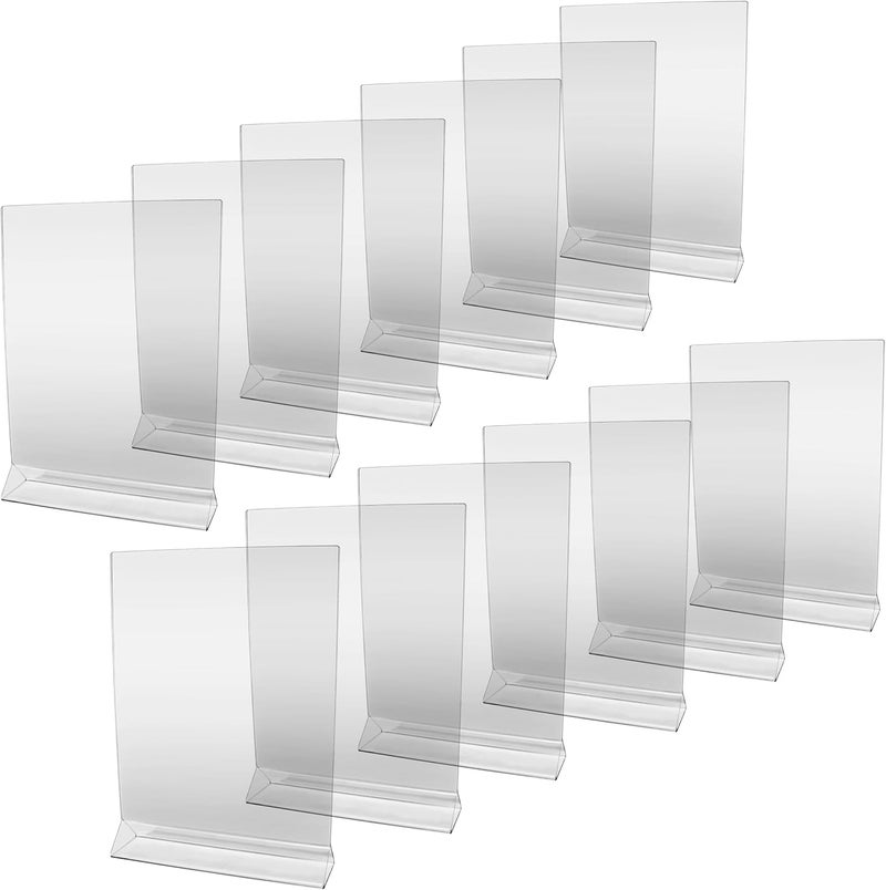 New Star Foodservice 22940 Acrylic Table Menu Card Holder, 4 by 6-Inch, Clear, Set of 12 - Image 1