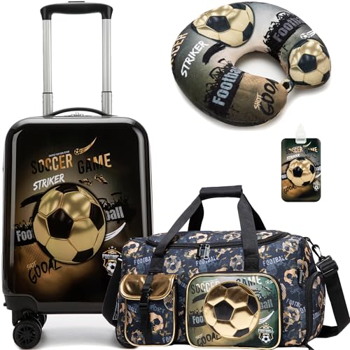 Inprof Kid's Luggage Set 3 Piece Suitcase Set 16" Hardside Luggage with Spinner Wheels Girls Boys Carry on Toddler Suitcase with Travel Duffle Bag Airline Approved - Image 1