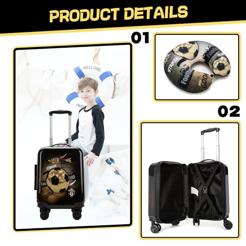 Inprof Kid's Luggage Set 3 Piece Suitcase Set 16" Hardside Luggage with Spinner Wheels Girls Boys Carry on Toddler Suitcase with Travel Duffle Bag Airline Approved - Image 3