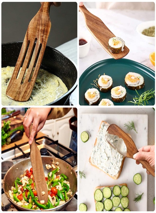LorisArm Acacia Wood Spatula Utensil Sets, 4-Pack Wooden Spatulas Turner, Kitchen tool Wood Cooking Utensil. - Image 5