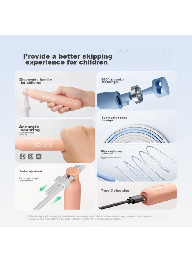Keep Children's Counting Jump Rope, For Primary And Secondary School Students' Exam Training And Beginners, Coral Pink - Image 3