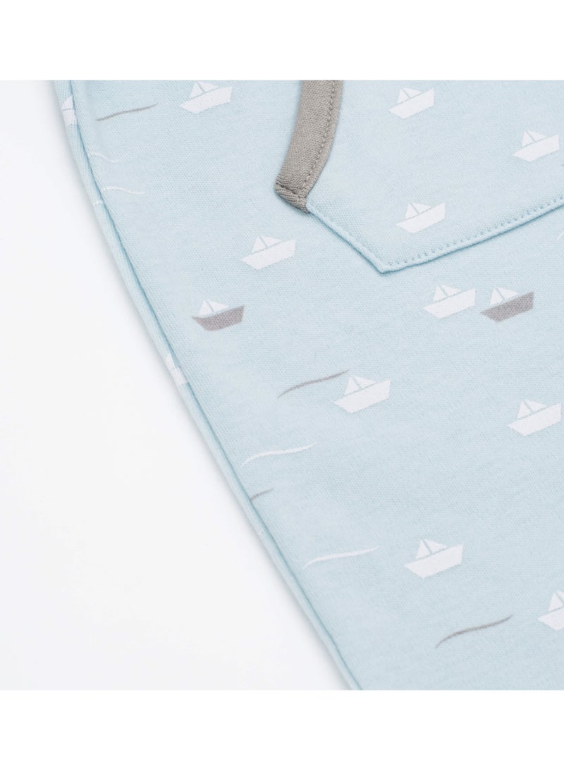 MOON 100% Cotton Romper 0-3M Teal - Little Boat - Image 4