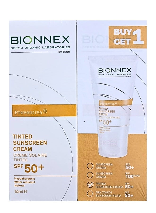 BIONNEX Bionnex Preventiva Tinted Sunscreen Cream 50+ 50Ml Buy 1 Get 1 