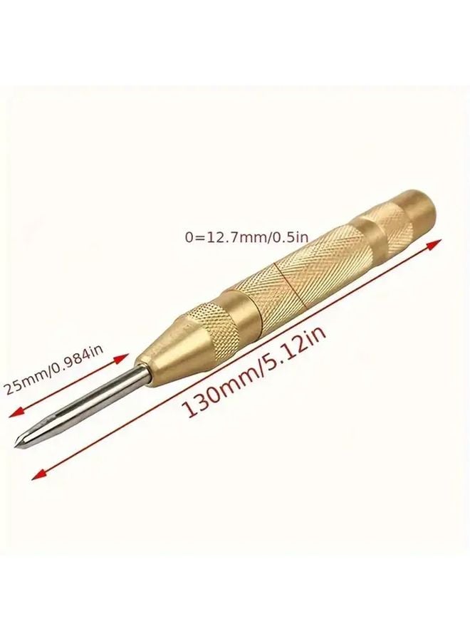 Golden Portable Spring Loaded Automatic Center Punch Steel High Precision Marking - Image 4
