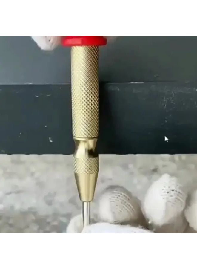Golden Portable Spring Loaded Automatic Center Punch Steel High Precision Marking - Image 3