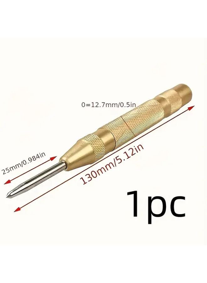 Golden Portable Spring Loaded Automatic Center Punch Steel High Precision Marking - Image 1