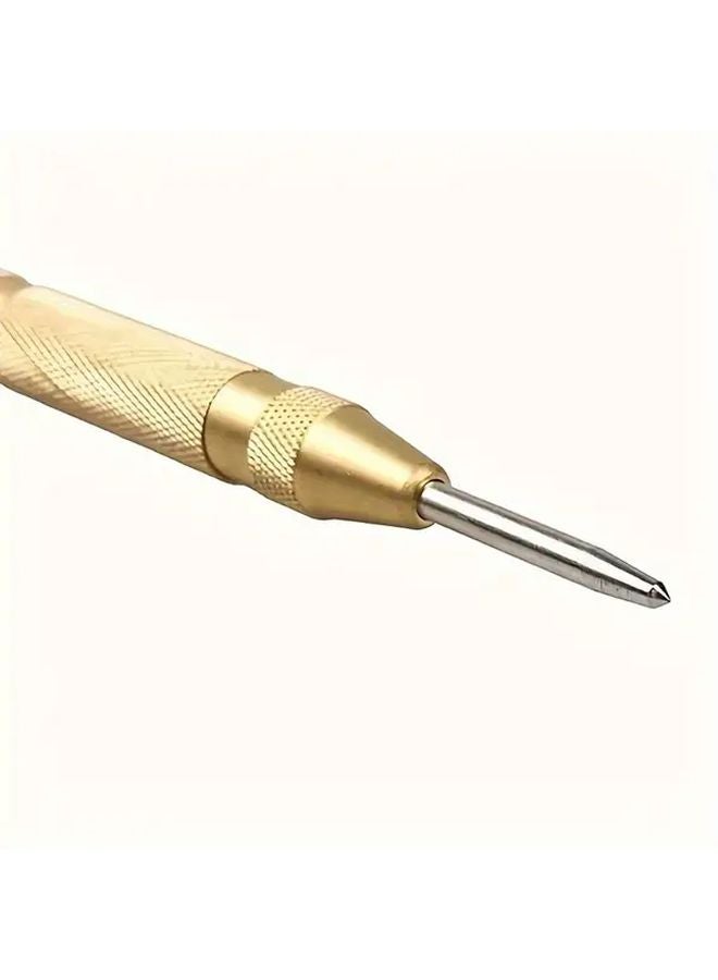 Golden Portable Spring Loaded Automatic Center Punch Steel High Precision Marking - Image 2