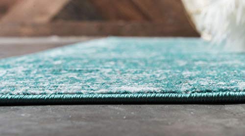 Unique Loom Sofia Collection Area Rug - Casino (2' x 13' 1" Runner Turquoise/Ivory) - Image 2